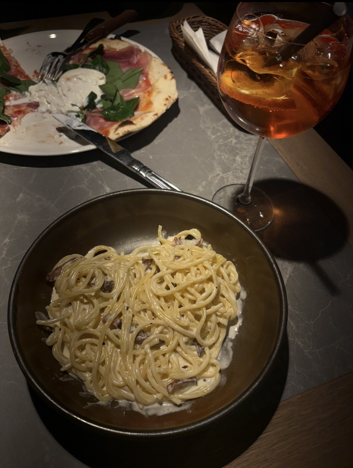 Italian dishes in Cracow, Poland