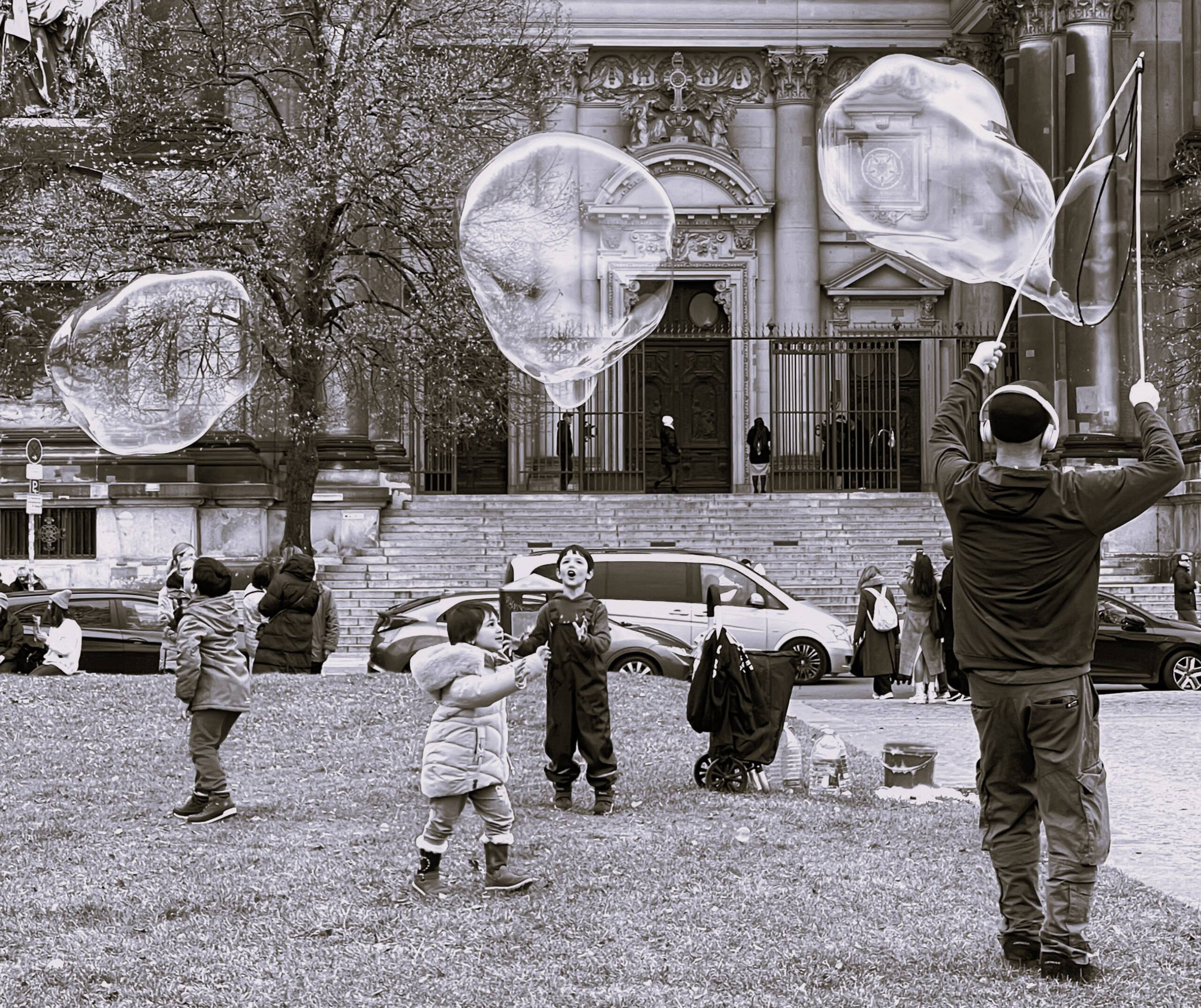 Children under bubbles
