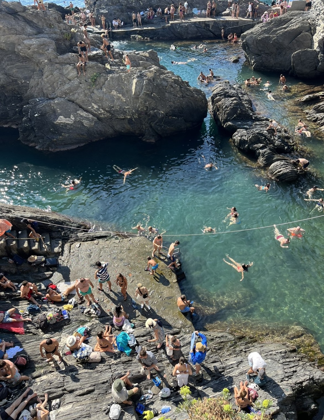 Tourists enjoying in Riomaggiore